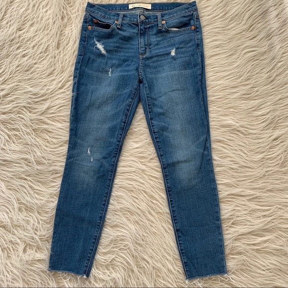 GAP Denim - GAP true skinny ankle jeans raw hem distressed 29